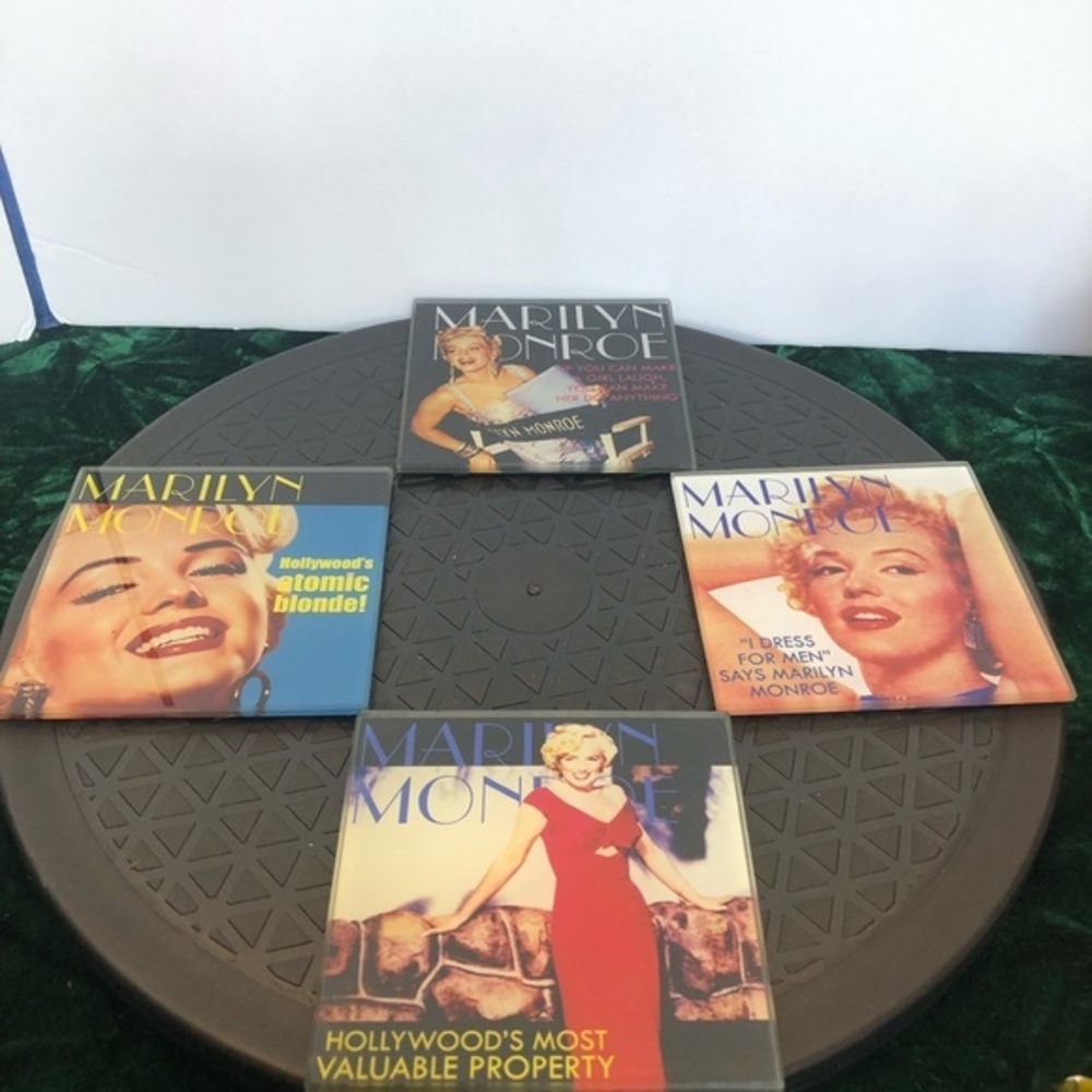 Marilyn Monroe Glass Coasters by Bernard of Hollywood Set of 4